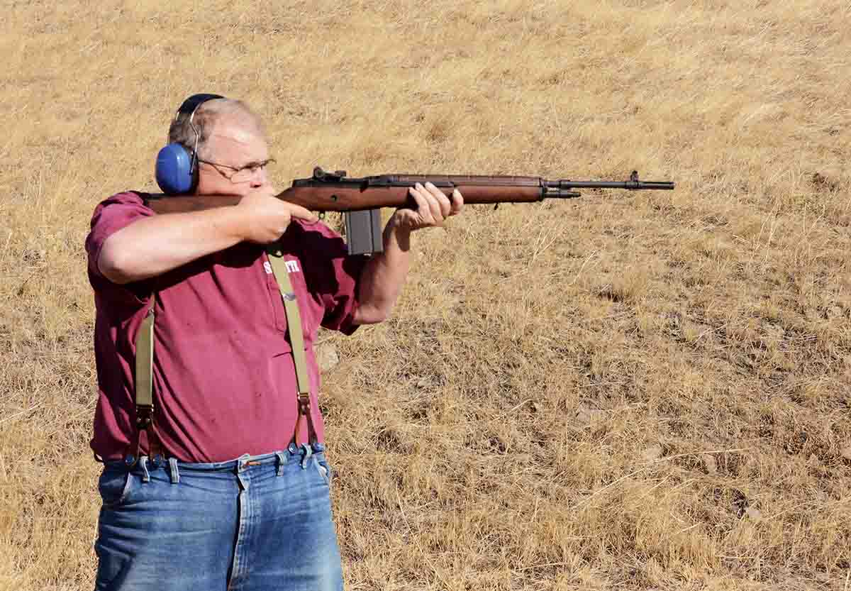 Mike is shown here firing an M1A 7.62mm NATO.